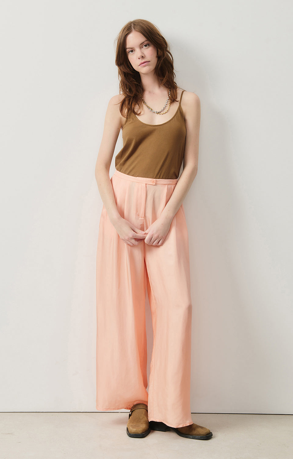 Women Brown Strap Cotton Vest