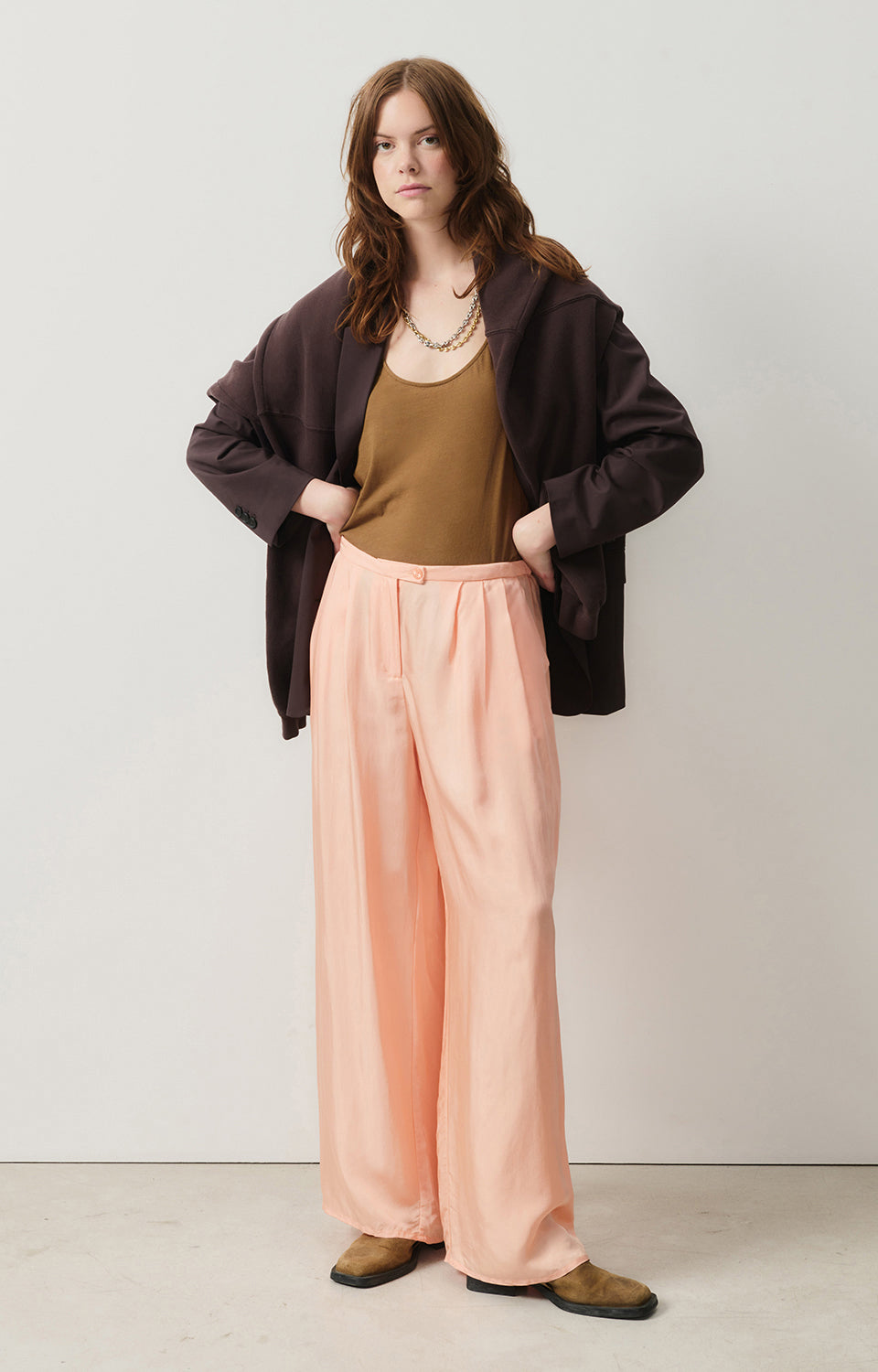 Women Brown Strap Cotton Vest