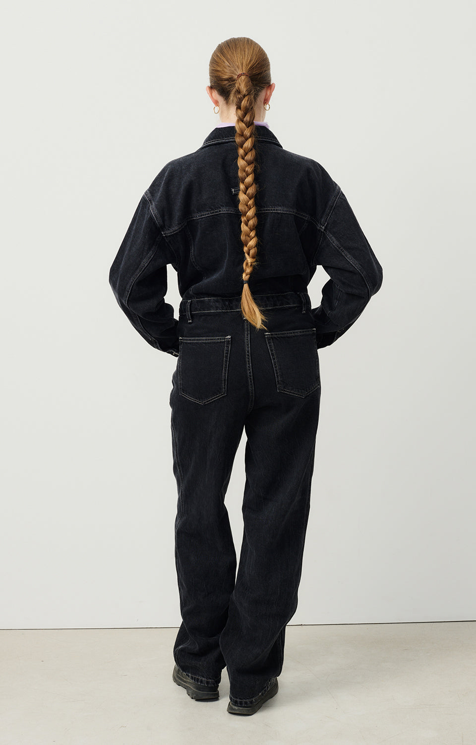 Women Black Denim Jumpsuit