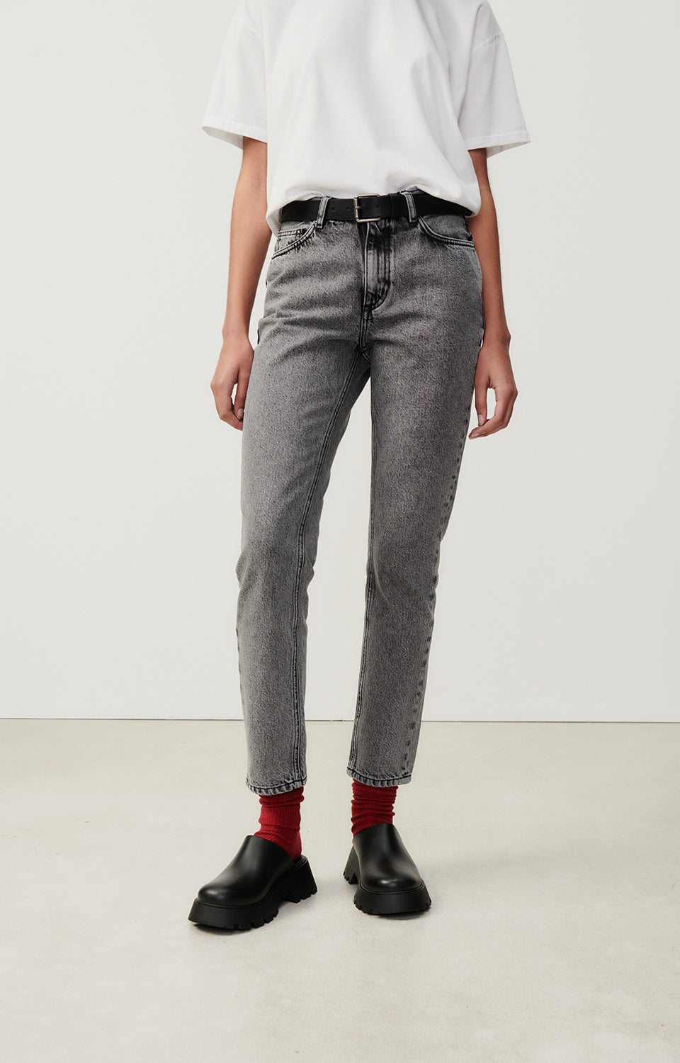 Women Grey Denim Trousers