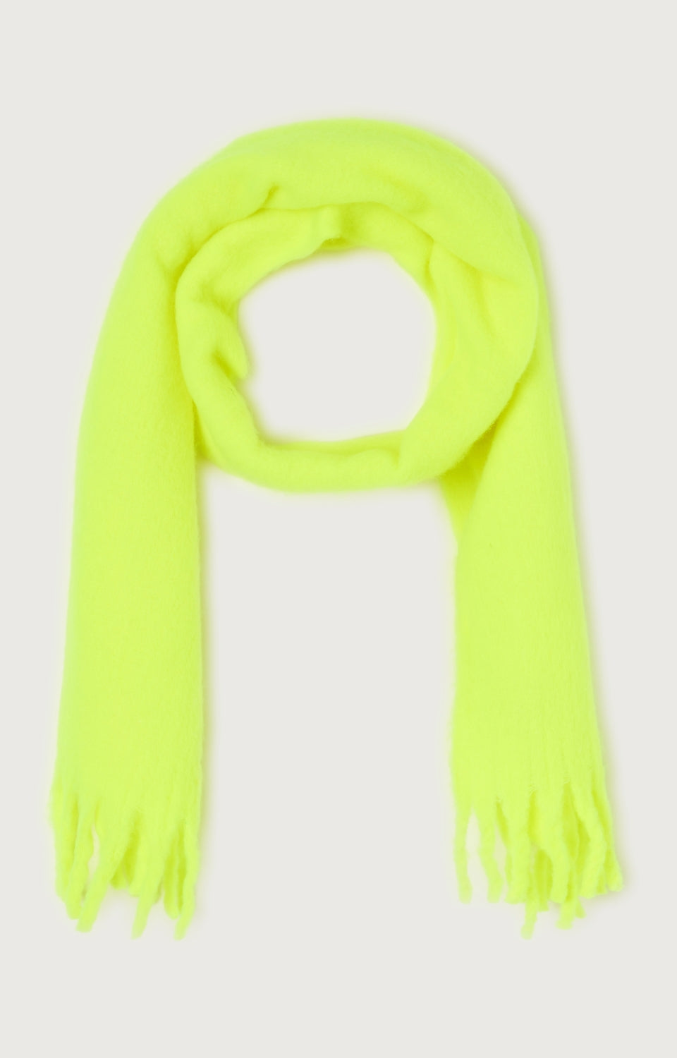 Women Fluo Yellow Knit Scarf(214x47cm)