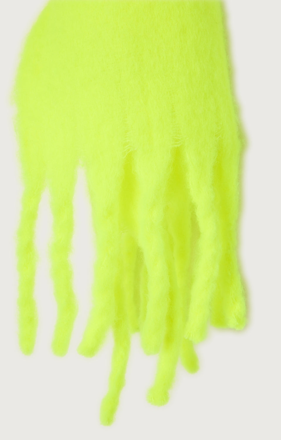 Women Fluo Yellow Knit Scarf(214x47cm)