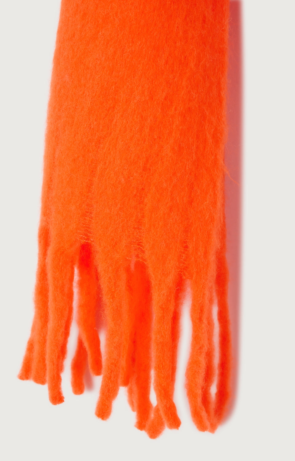 Women Orange Knit Scarf(214x47cm)