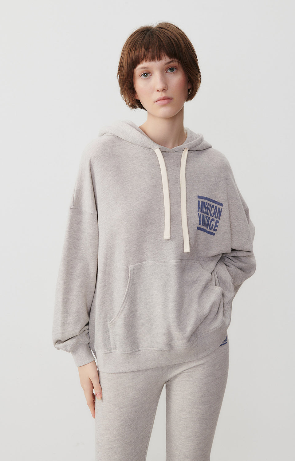 Women Grey Hooded Cotton Sweatshirt