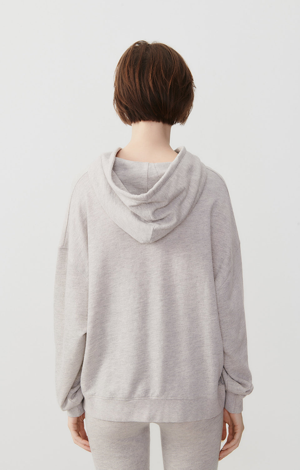 Women Grey Hooded Cotton Sweatshirt