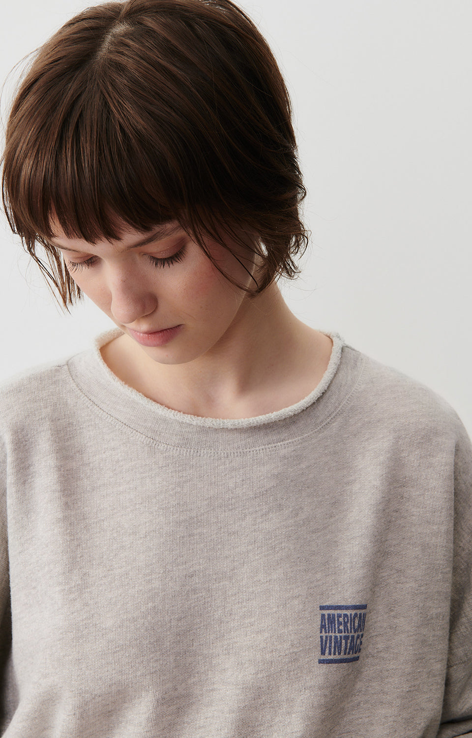 Women Grey Cotton Sweatshirt