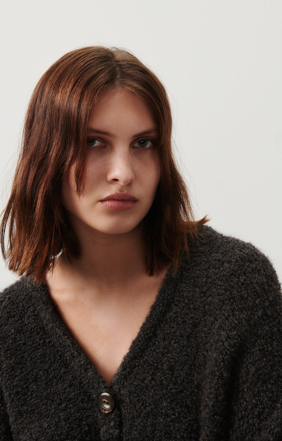 Women Dark Grey Knit Cardigan