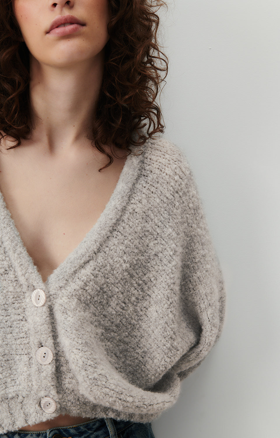 Women Grey Knit Cardigan