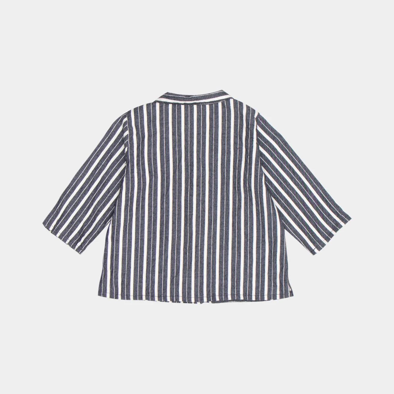 Baby Boys & Girls Grey Stripes Cotton Shirt