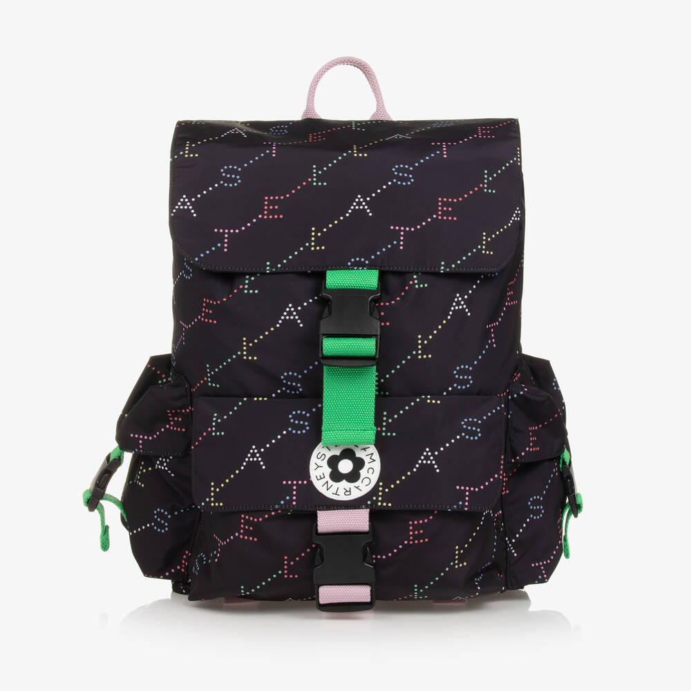 Girls Black Logo Backpack