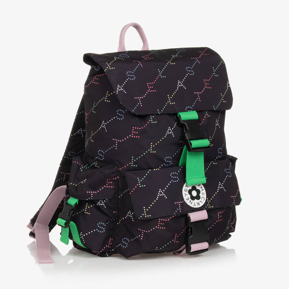 Girls Black Logo Backpack