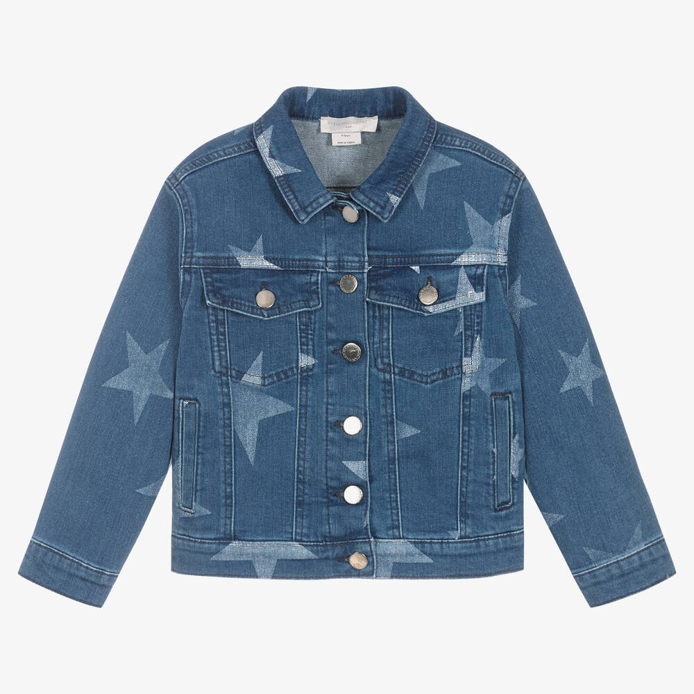 Girls Blue Stars Denim Jacket