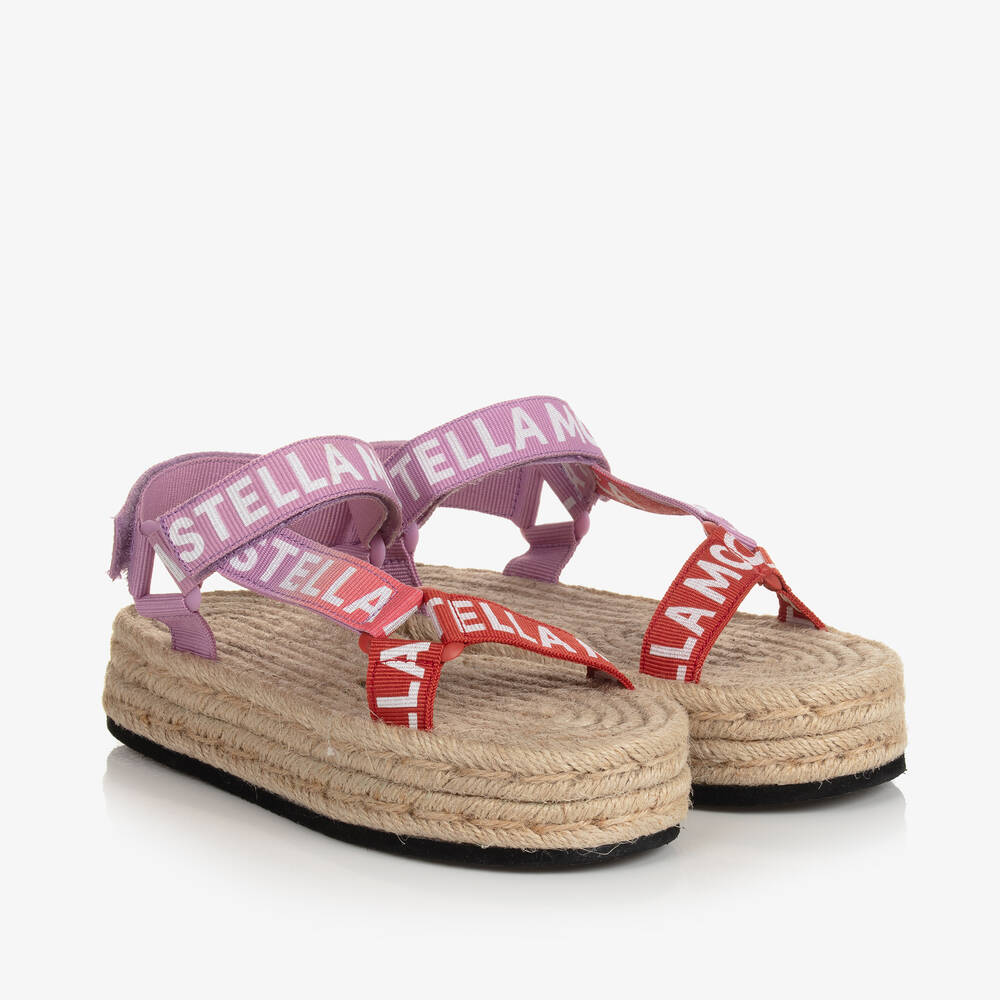 Girls Pink Logo Flat Sandals