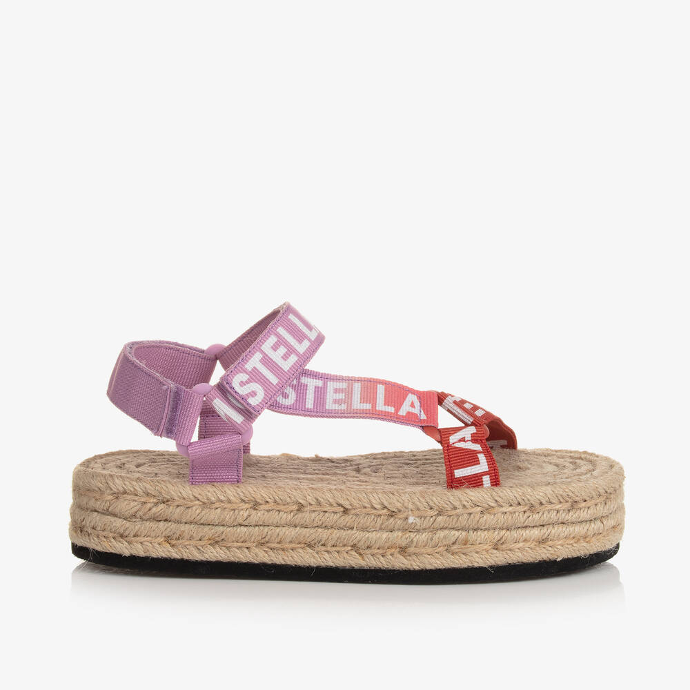 Girls Pink Logo Flat Sandals