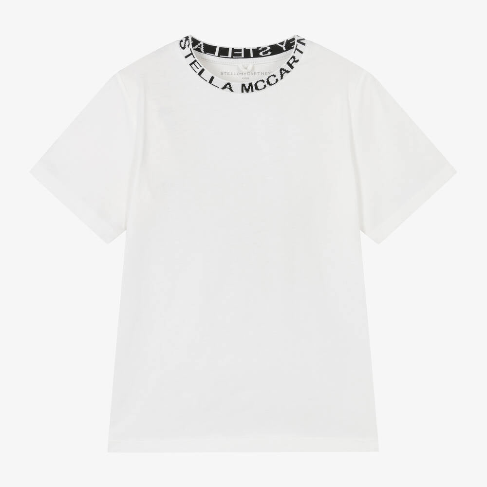 Boys White Cotton T-Shirt