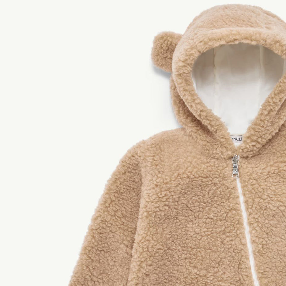 Baby Boys & Girls Brown Fleece Babysuit