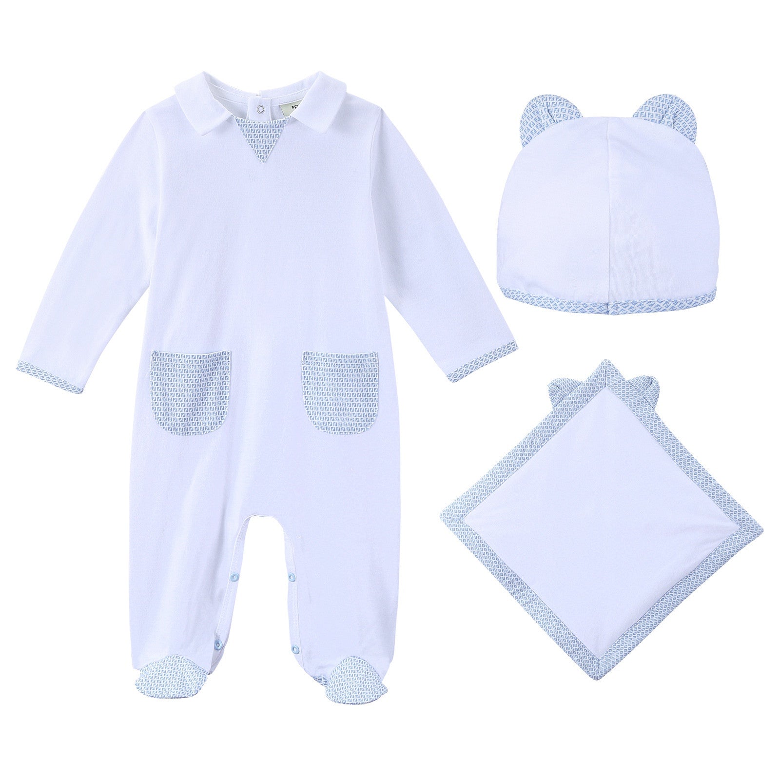 Baby Boys White Cotton  Pyjama&Kit - CÉMAROSE | Children's Fashion Store - 1