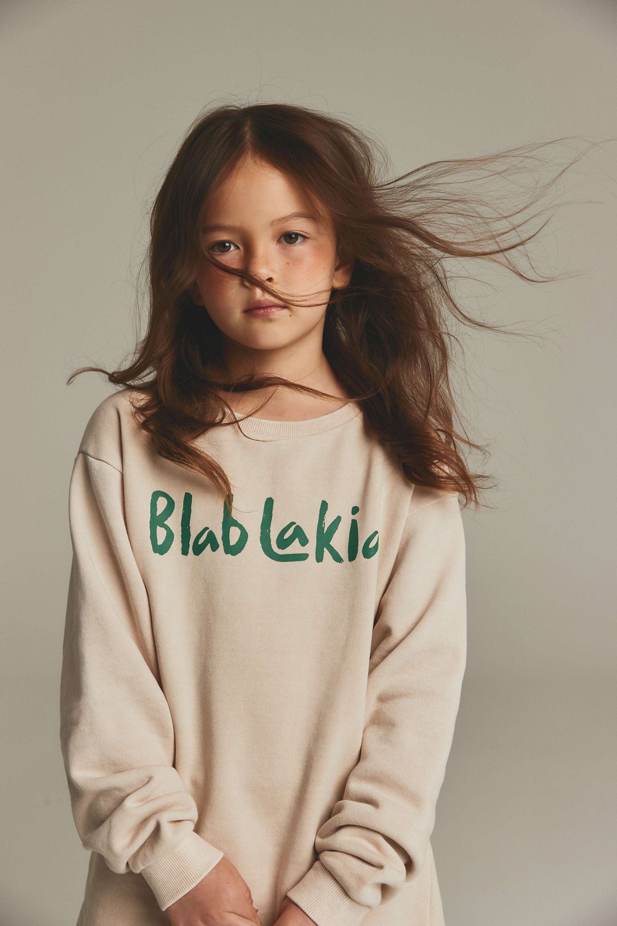 Boys & Girls Beige Logo Cotton Sweatshirt