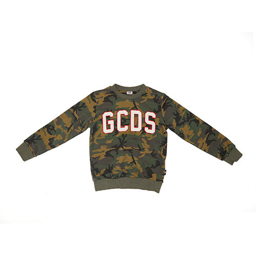 Boys & Girls Army Green Logo Cotton Sweatshirt