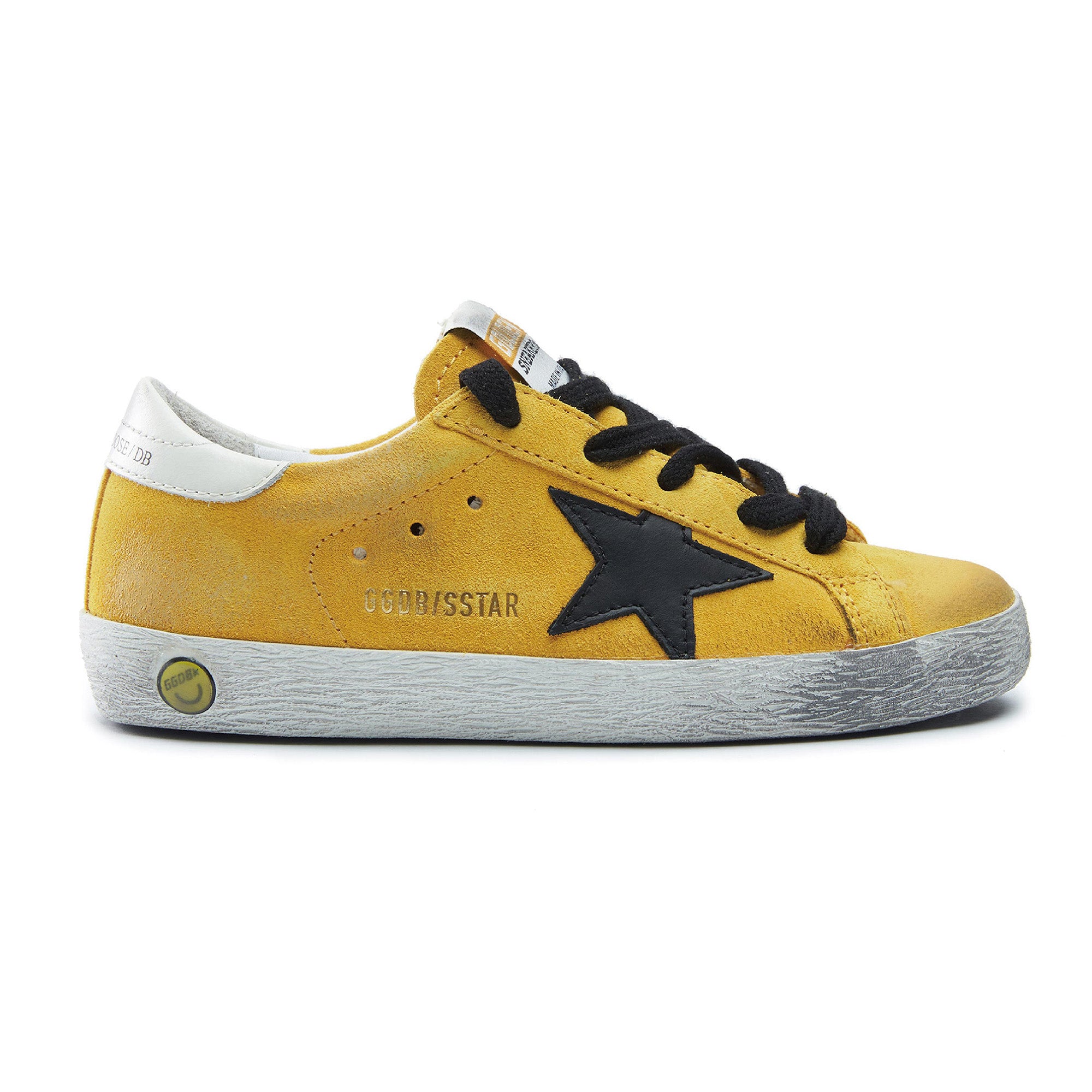 Boys & Girls Yellow & Black Star Leather Shoes