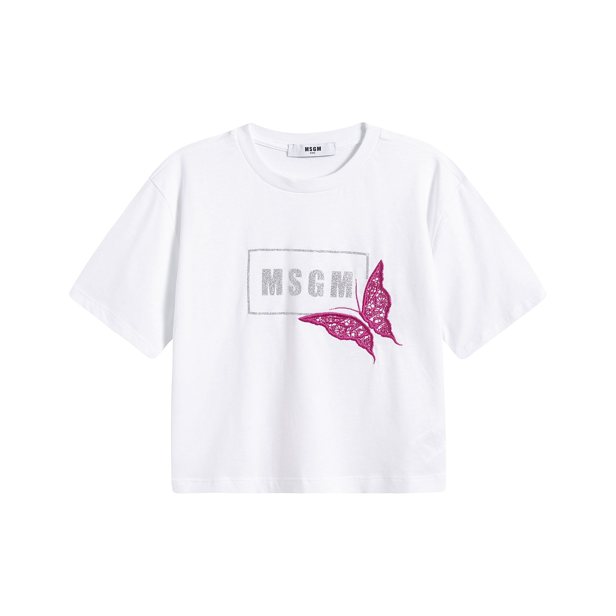 Girls White Cotton T-Shirt