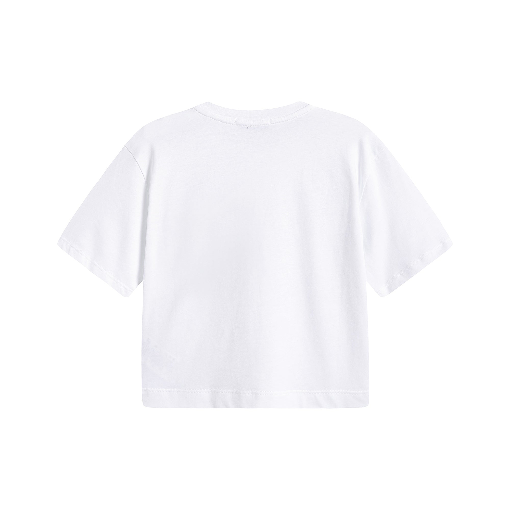 Girls White Cotton T-Shirt