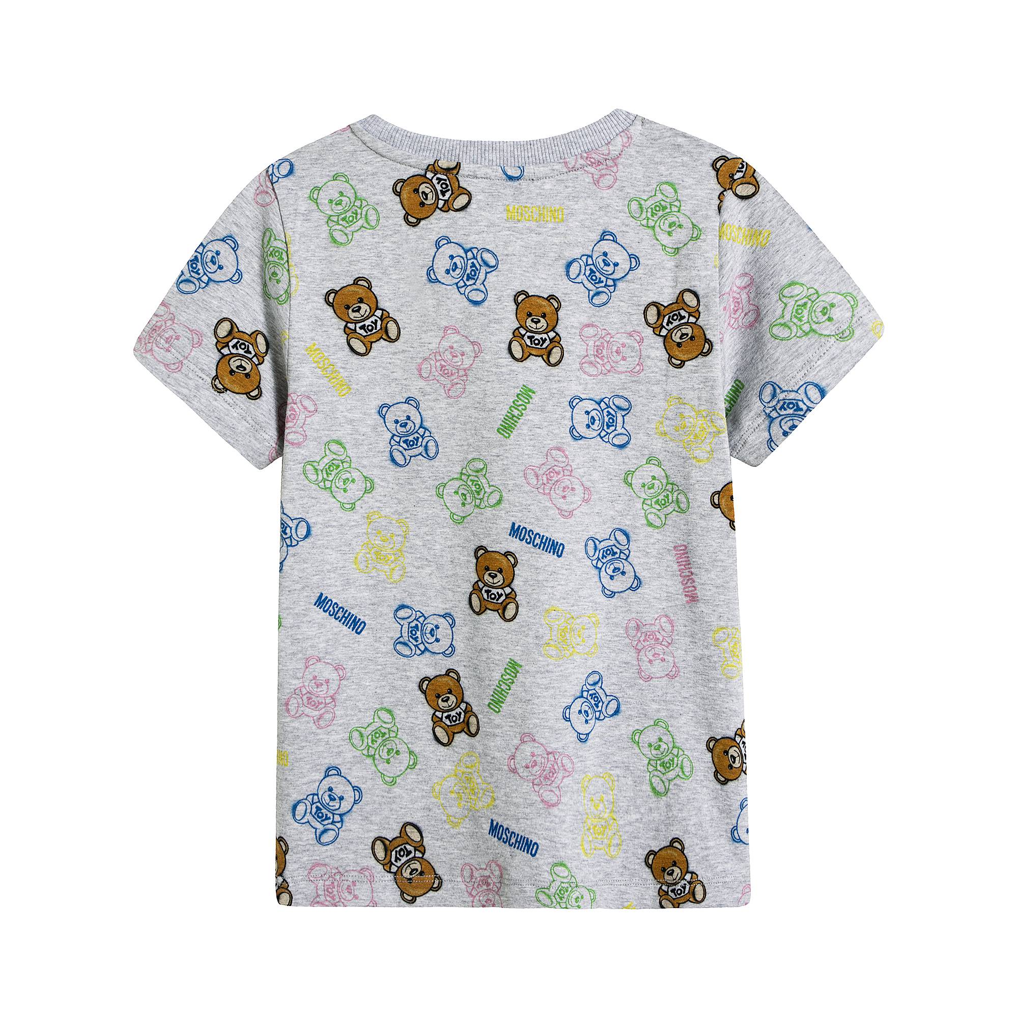 Boys & Girls Grey Print Cotton T-Shirt