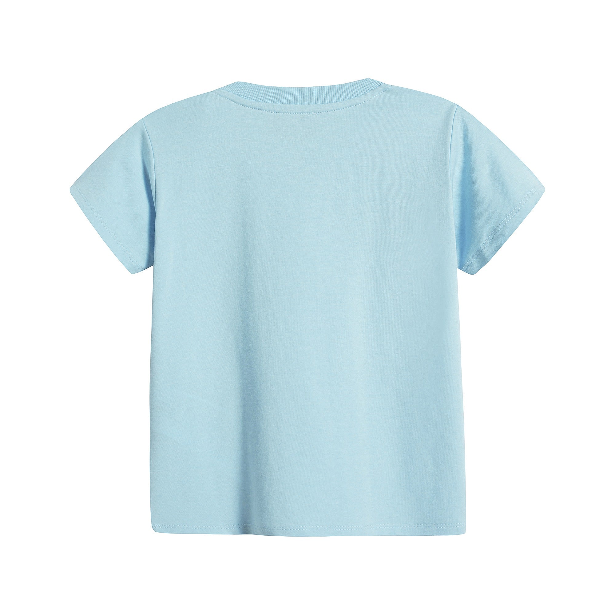 Baby Boys & Girls Blue Cotton T-Shirt