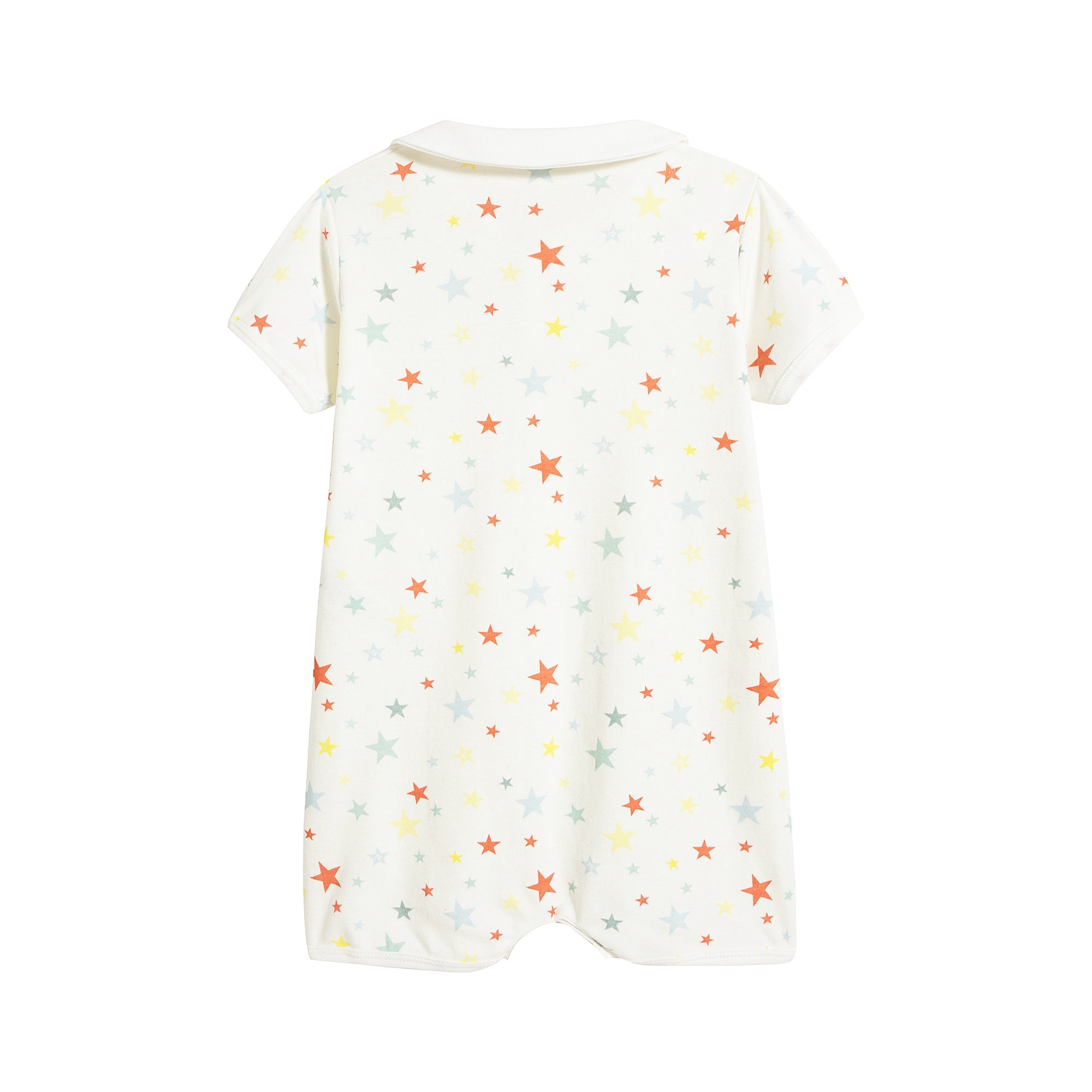 Baby Boys White Stars Cotton Romper