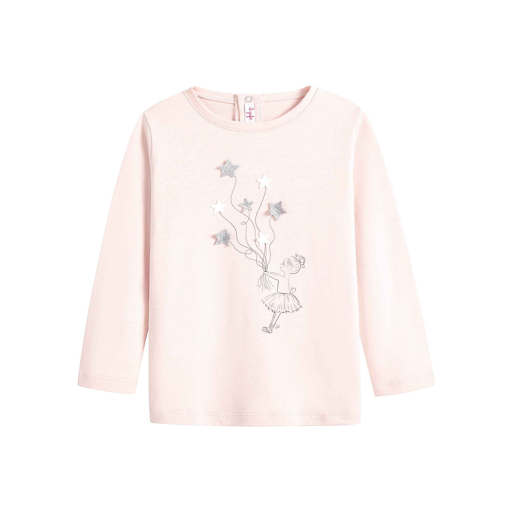 Baby Girls Pink Printed Cotton T-Shirt