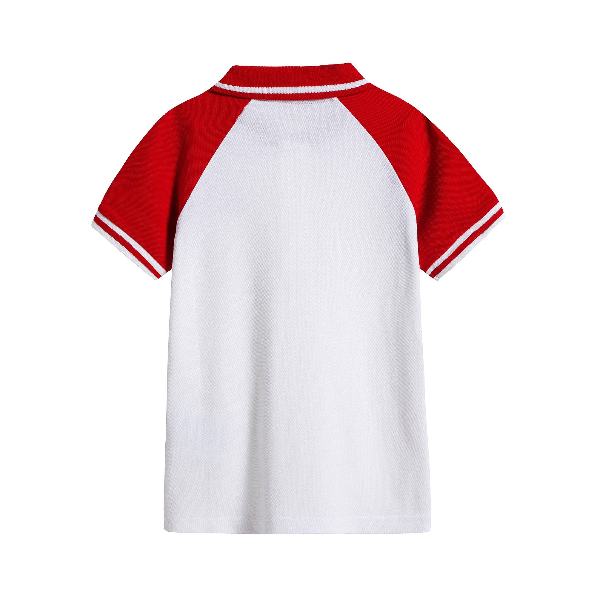 Boys White & Red Logo Cotton Polo Shirt