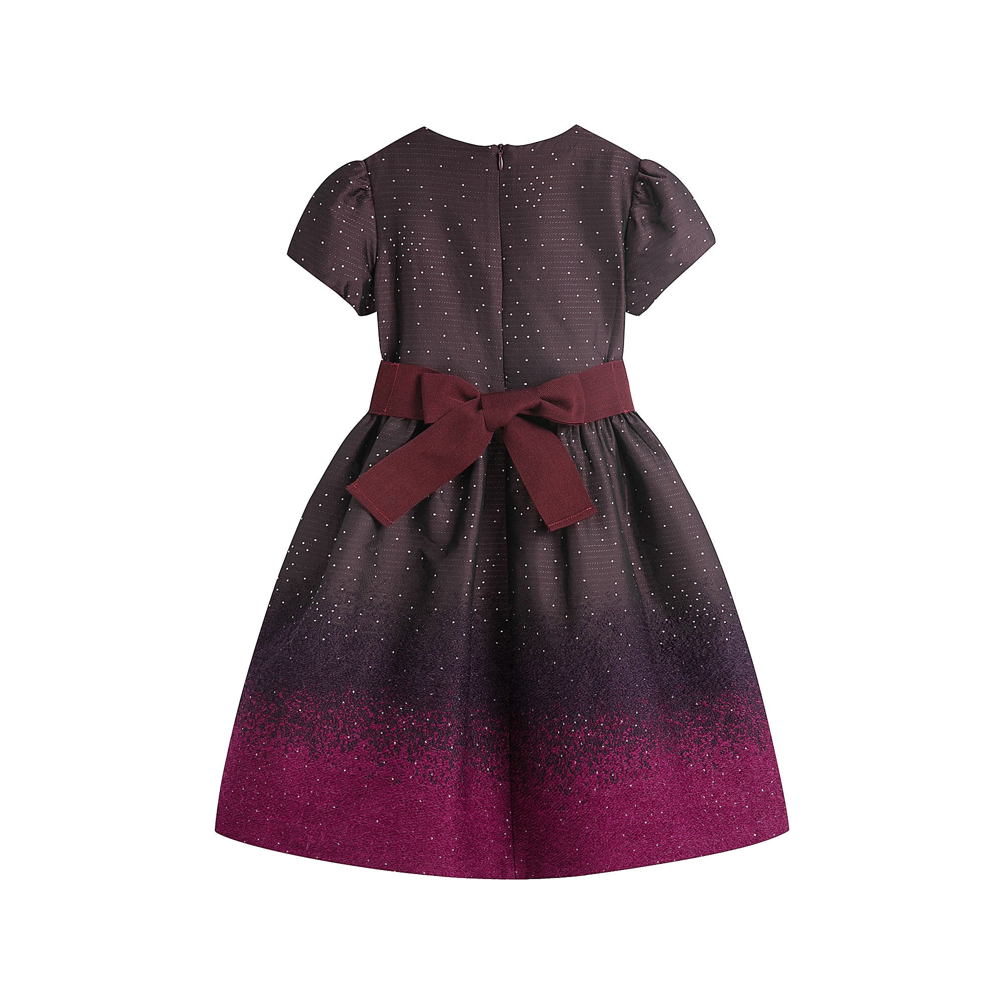 Girls Wine Red Glitter Dress