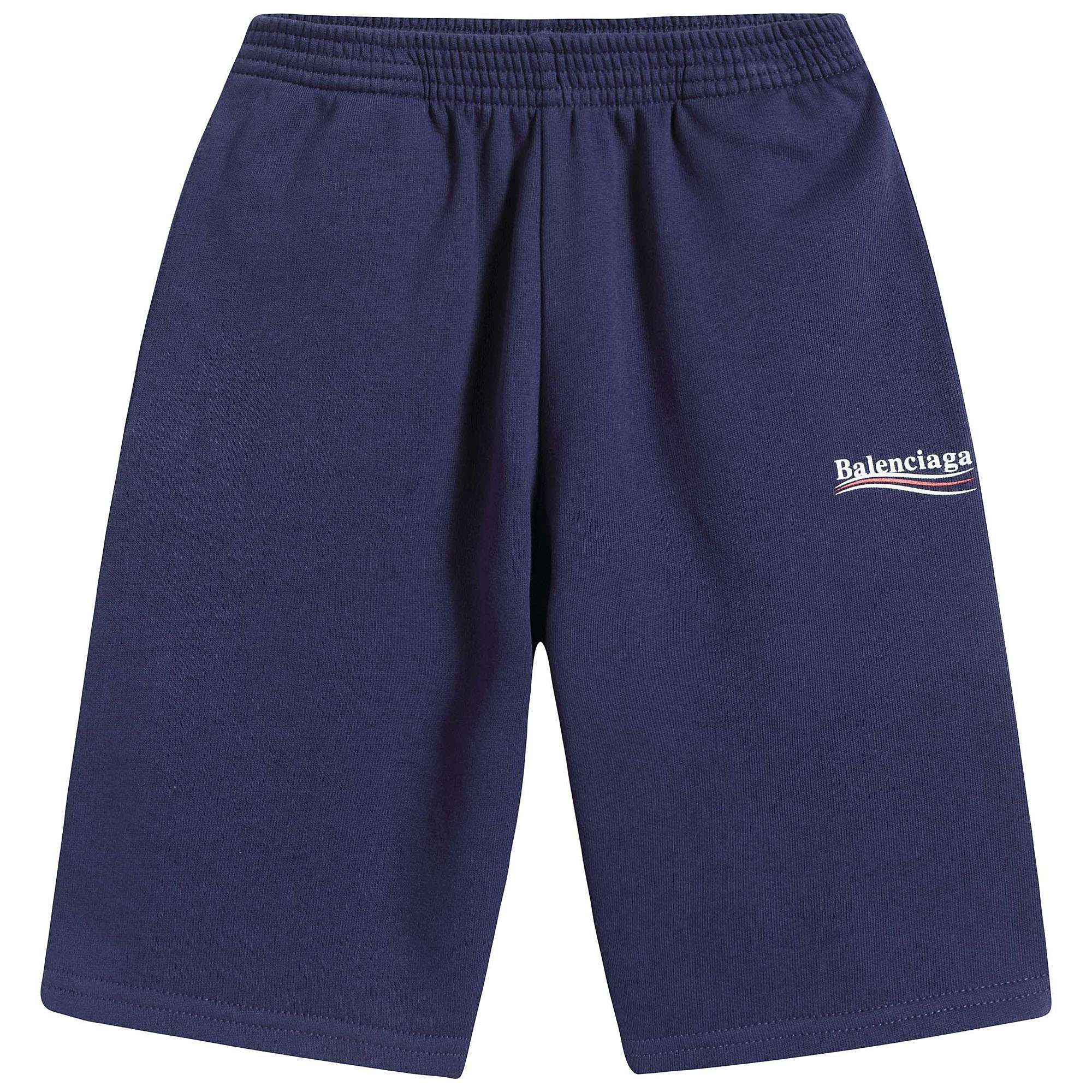 Boys & Girls Blue Logo Cotton Shorts