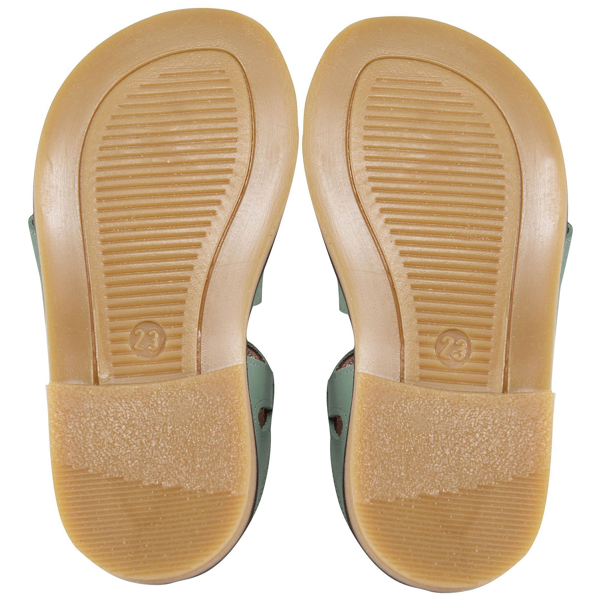 Girls Light Green Leather Sandals