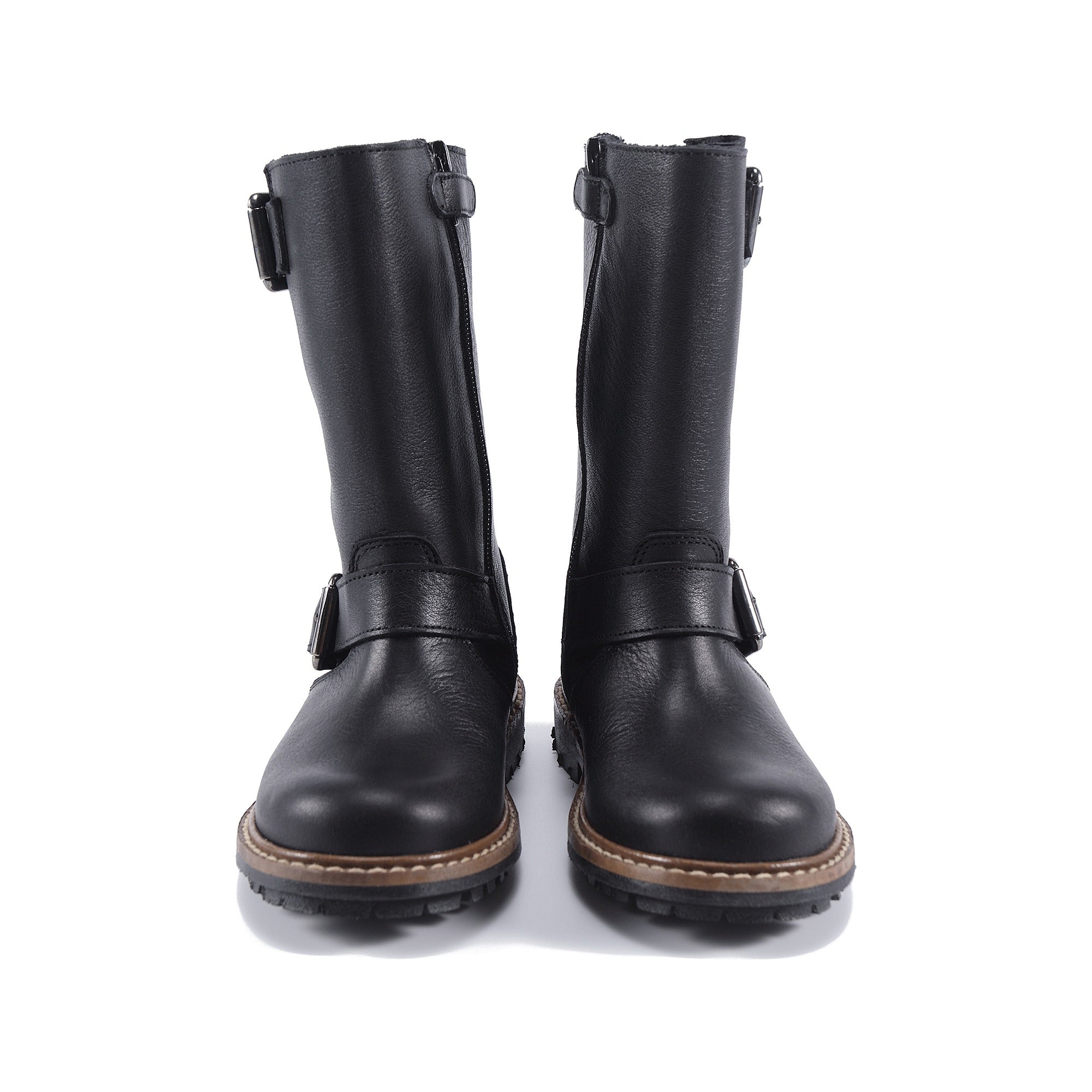 Boys & Girls Black Calf Skin Boots