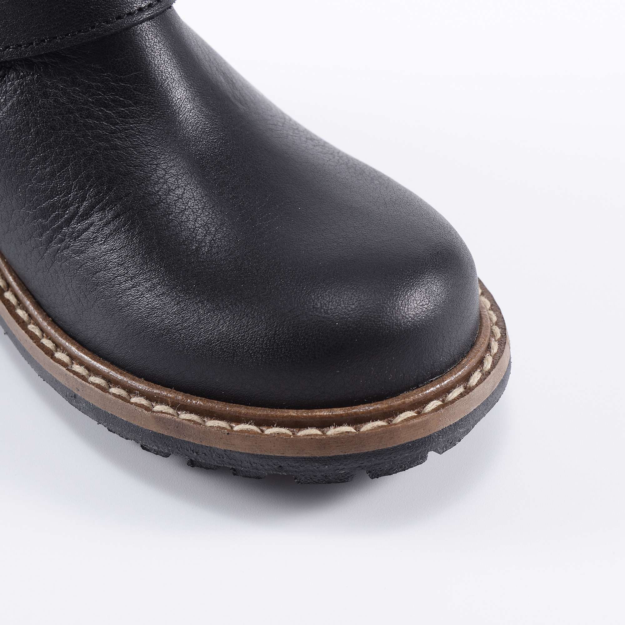 Boys & Girls Black Calf Skin Boots