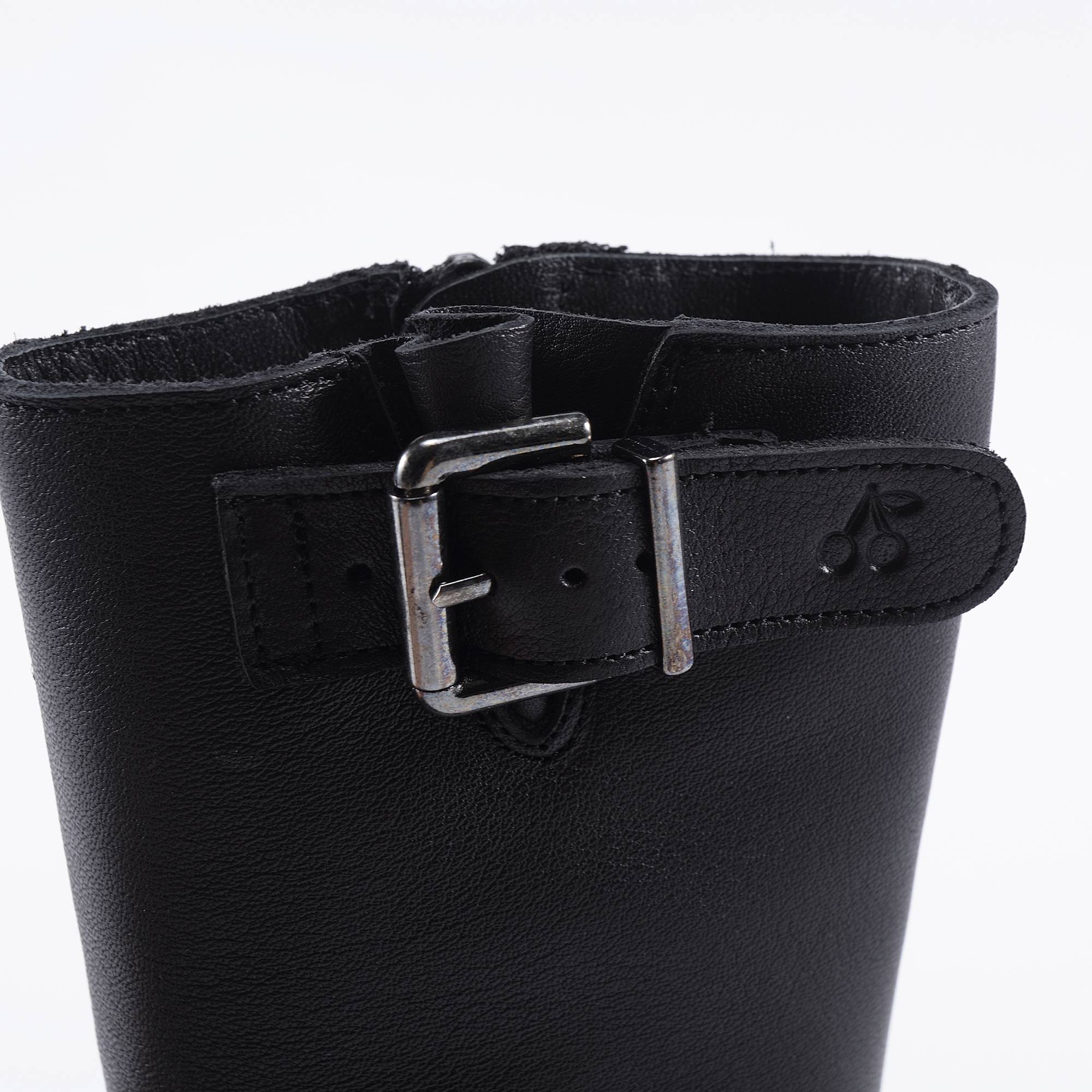 Boys & Girls Black Calf Skin Boots