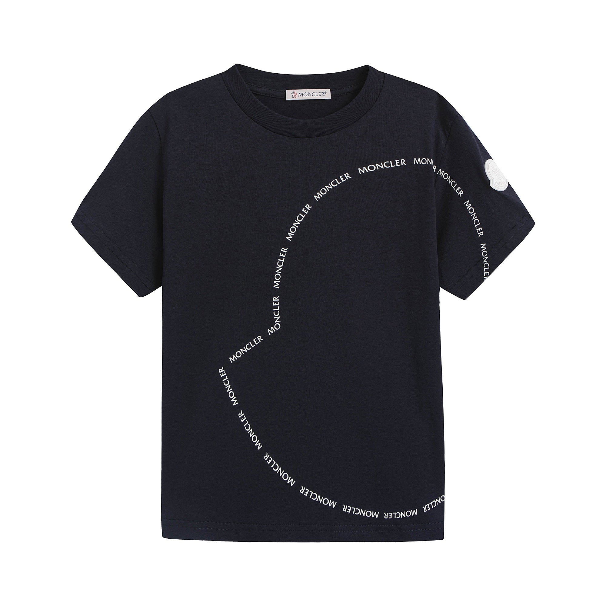 Boys & Girls Black Logo Cotton T-Shirt