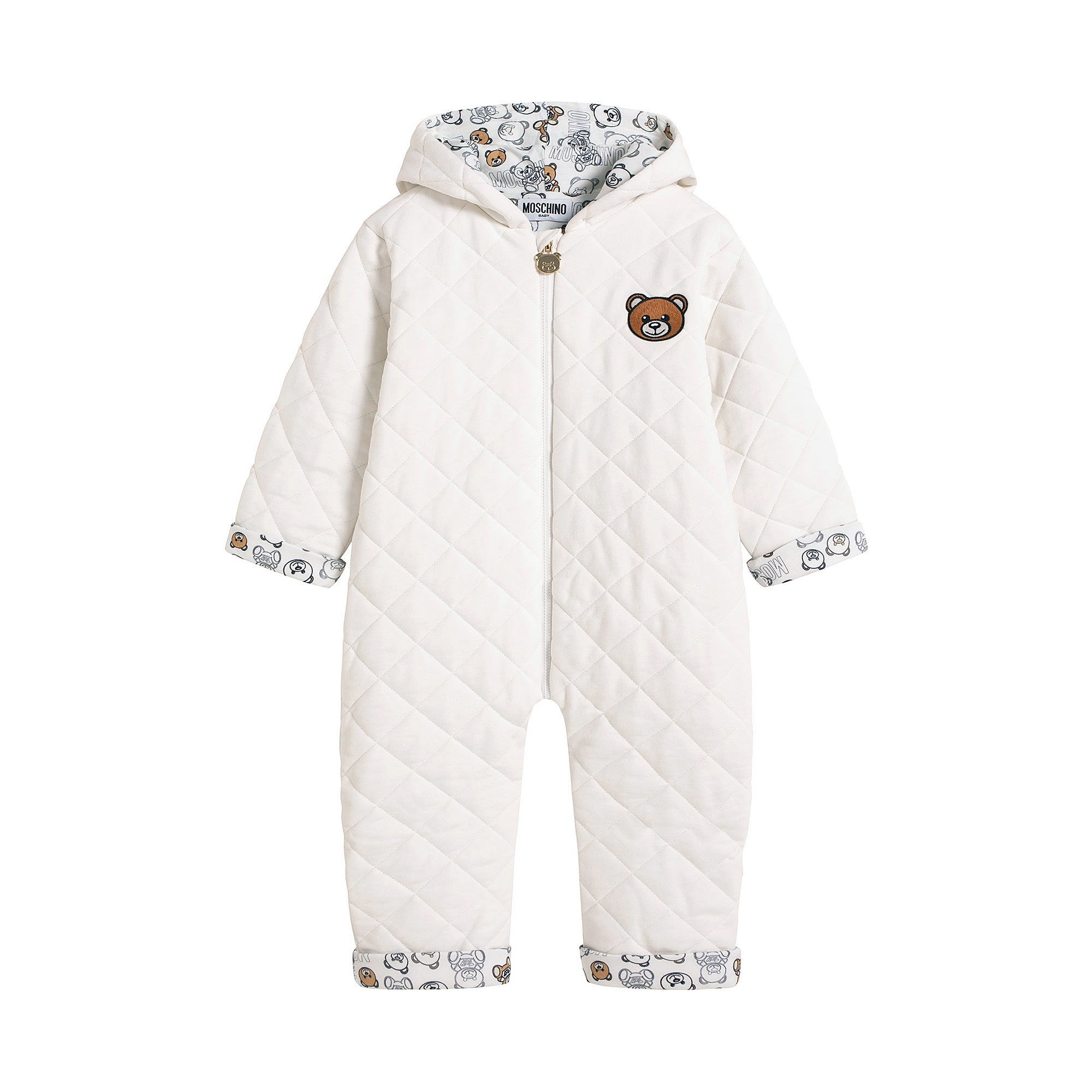 Baby Boys & Girls White Cotton Babysuit