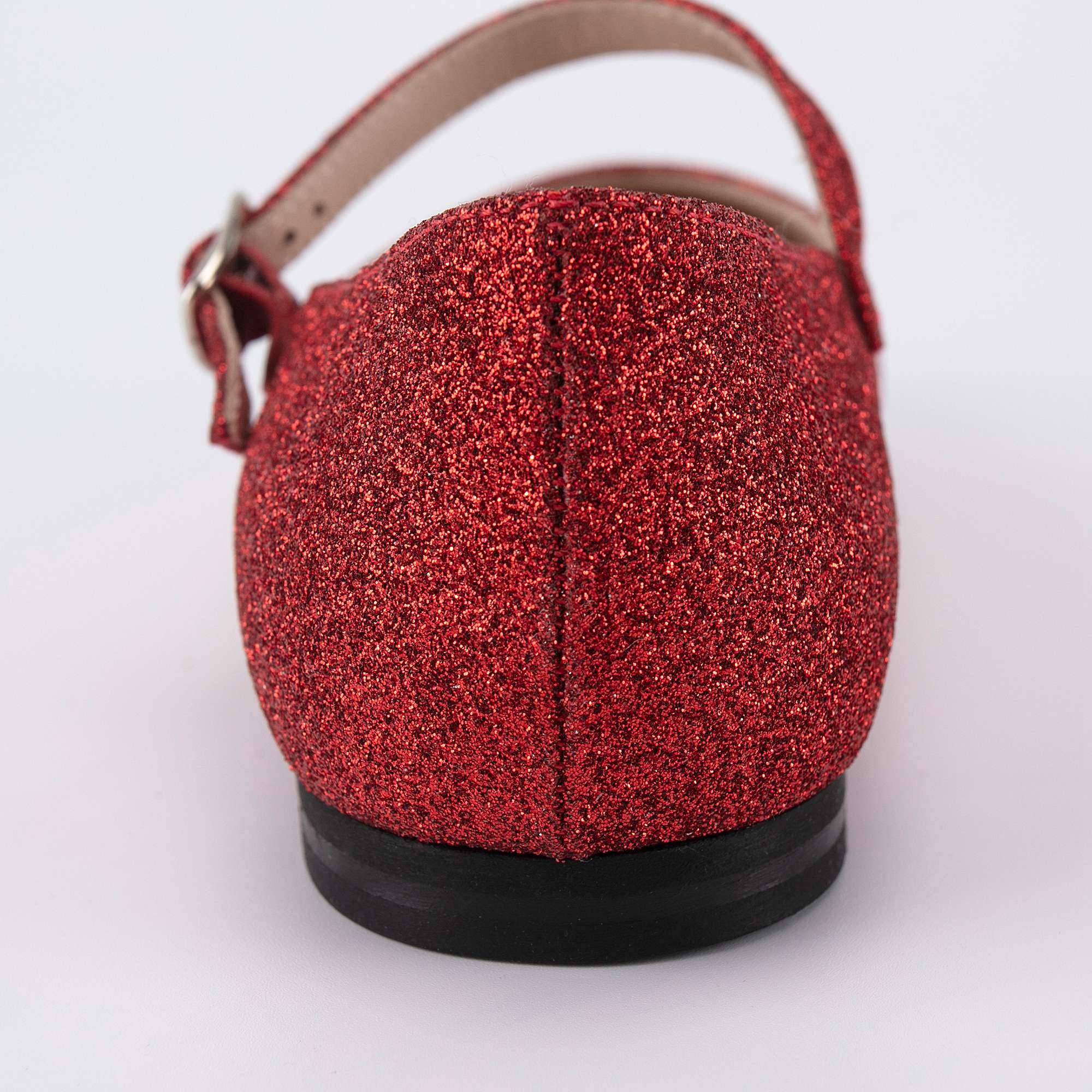 Girls Red Glitter Flat Shoes