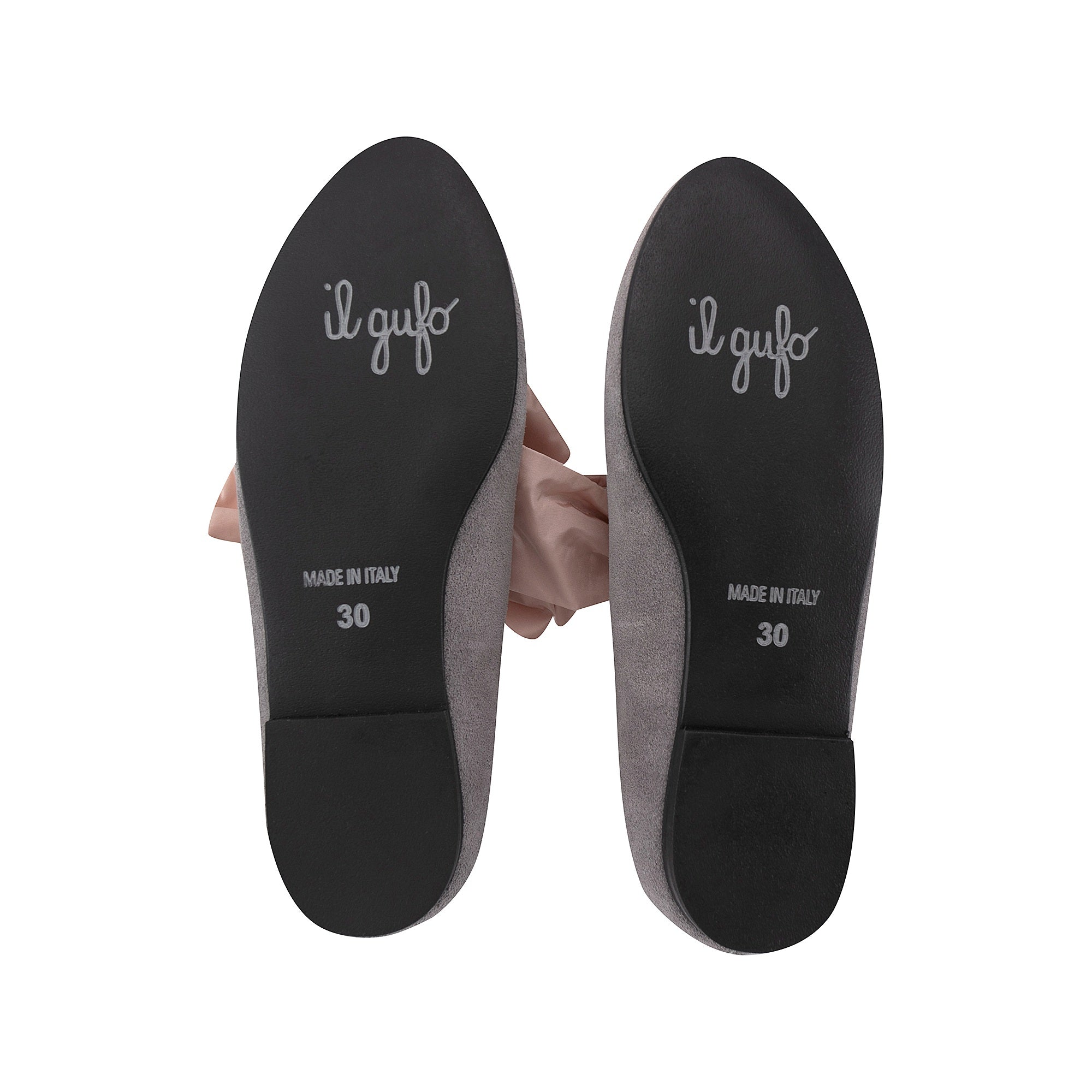 Girls Grey Bow-knot Flat Shoes