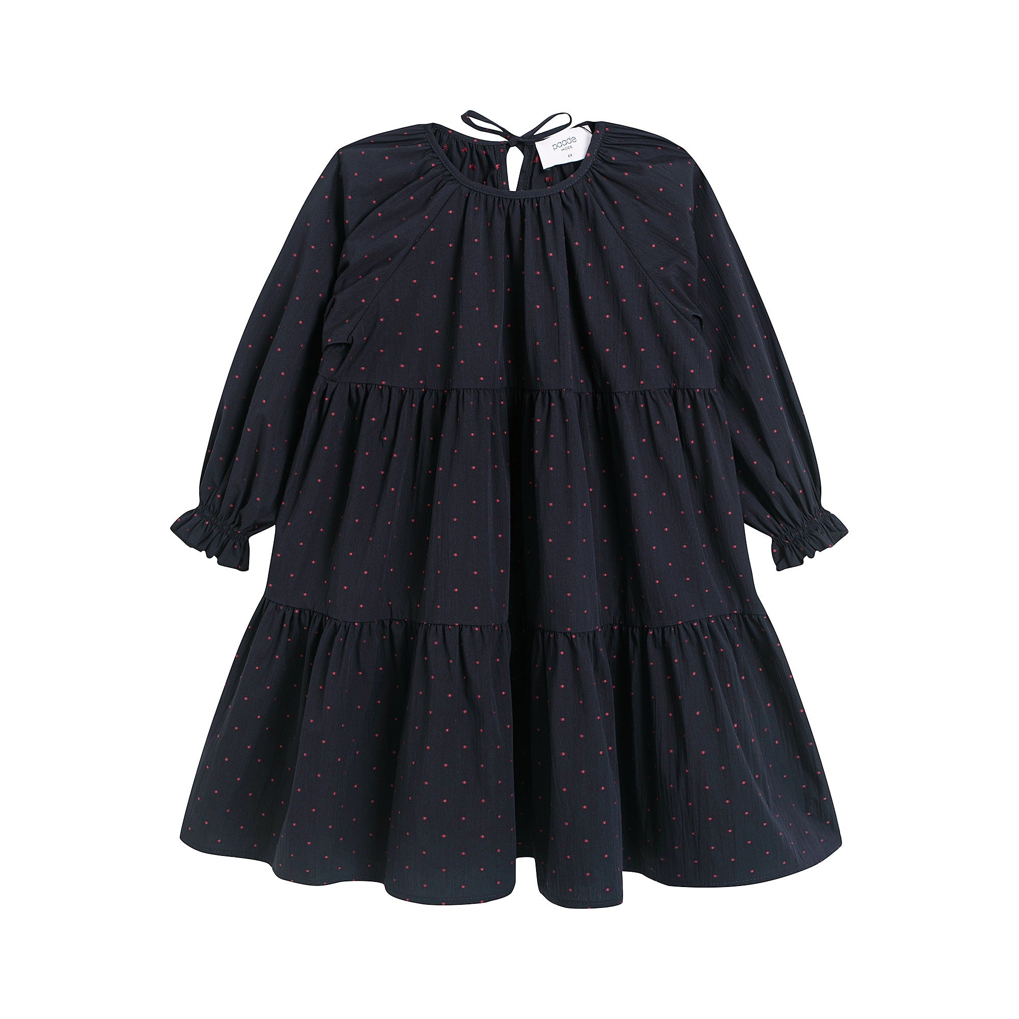 Girls Black Dots Cotton Dress