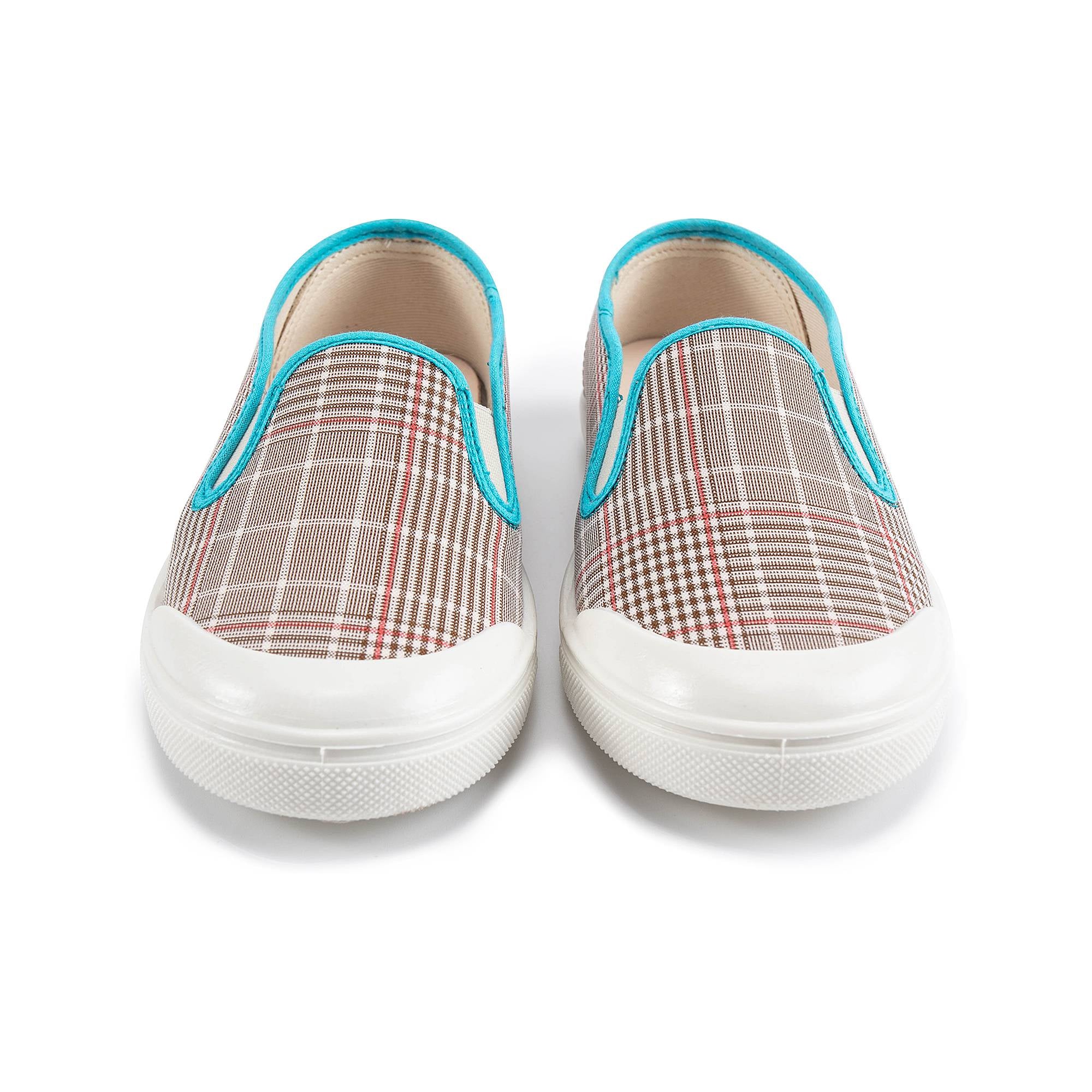 Boys & Girls Beige Check Shoes