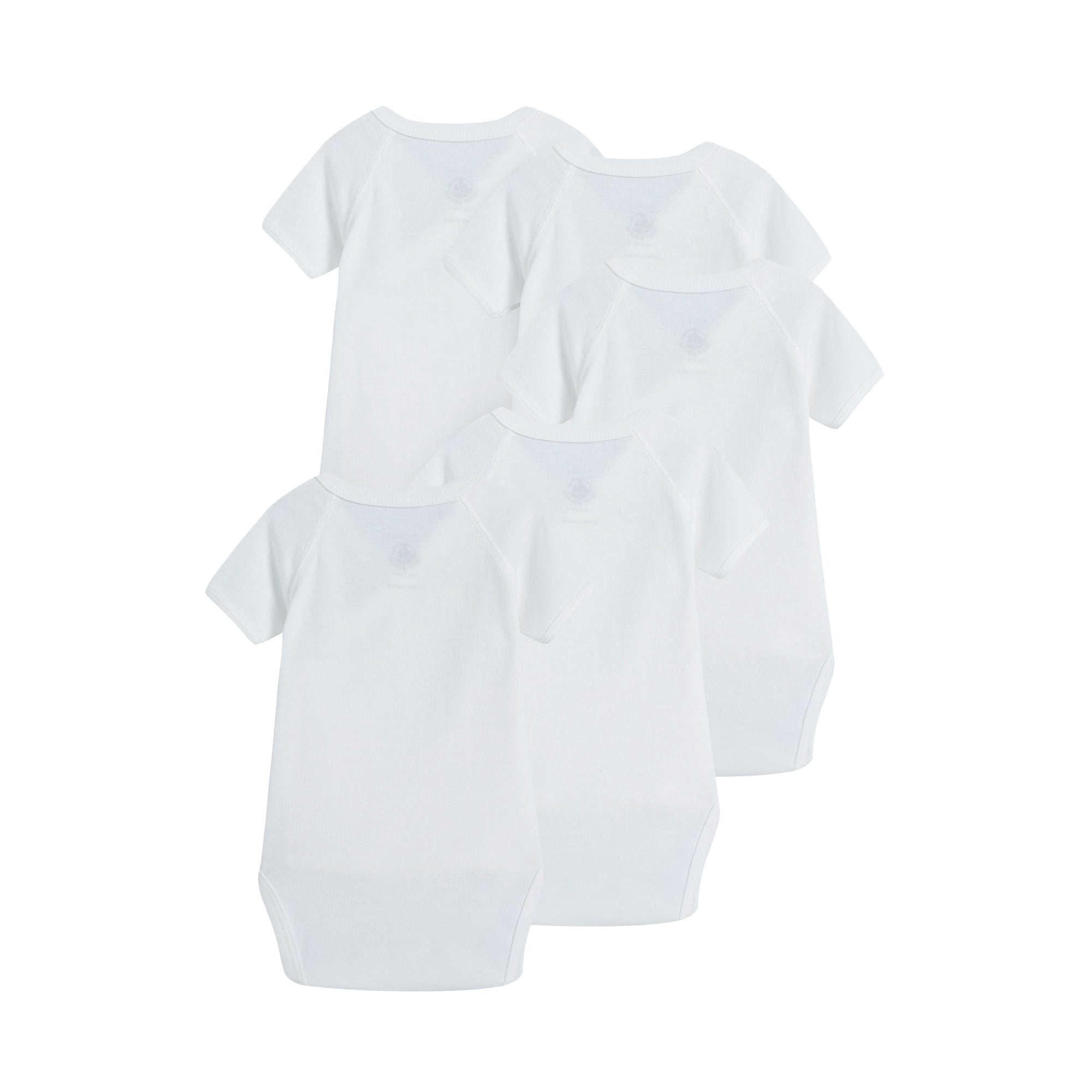 Baby Boys & Girls White Cotton Babysuit Set (5 Pack)