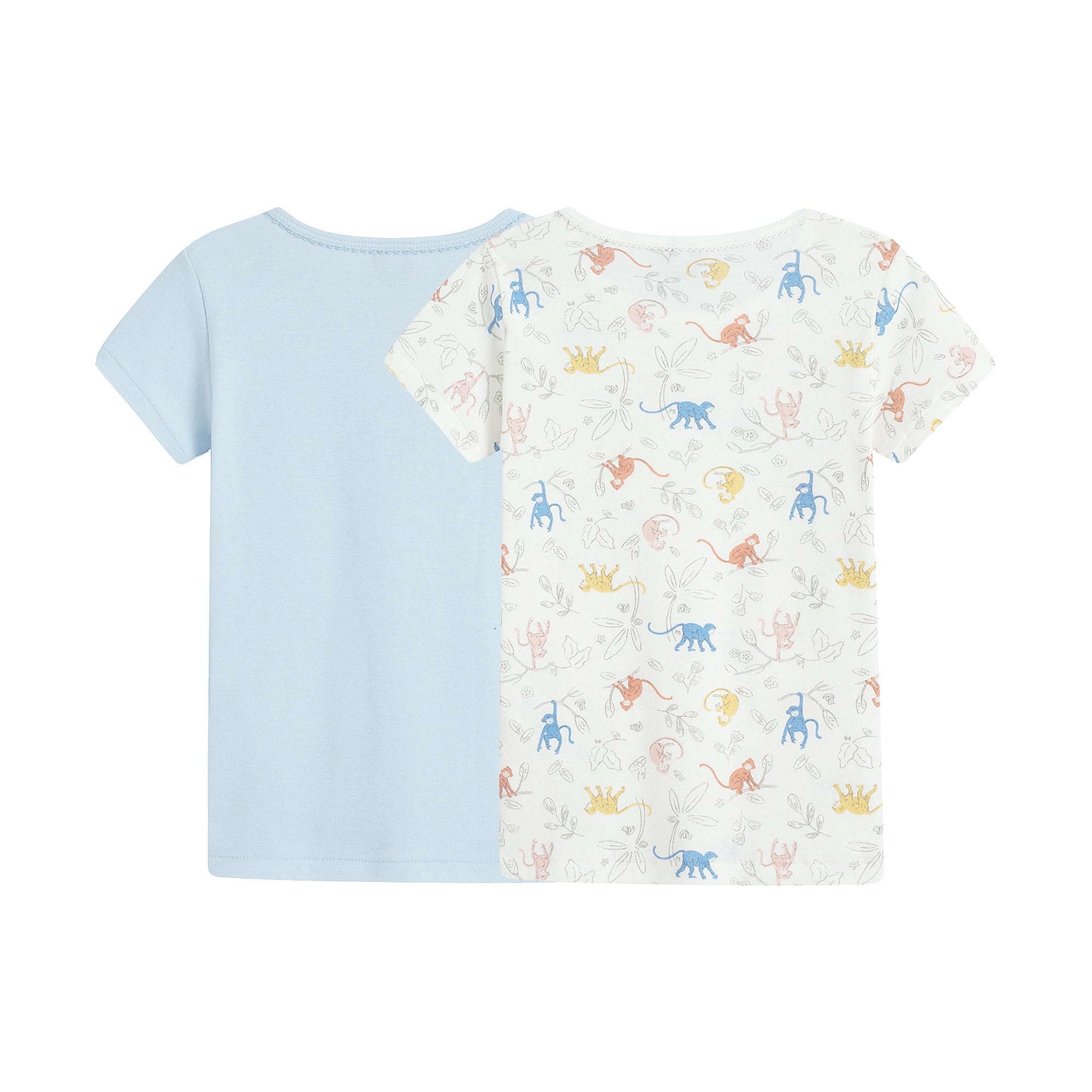 Boys & Girls Blue & White Cotton T-Shirt Set (2 Pack)