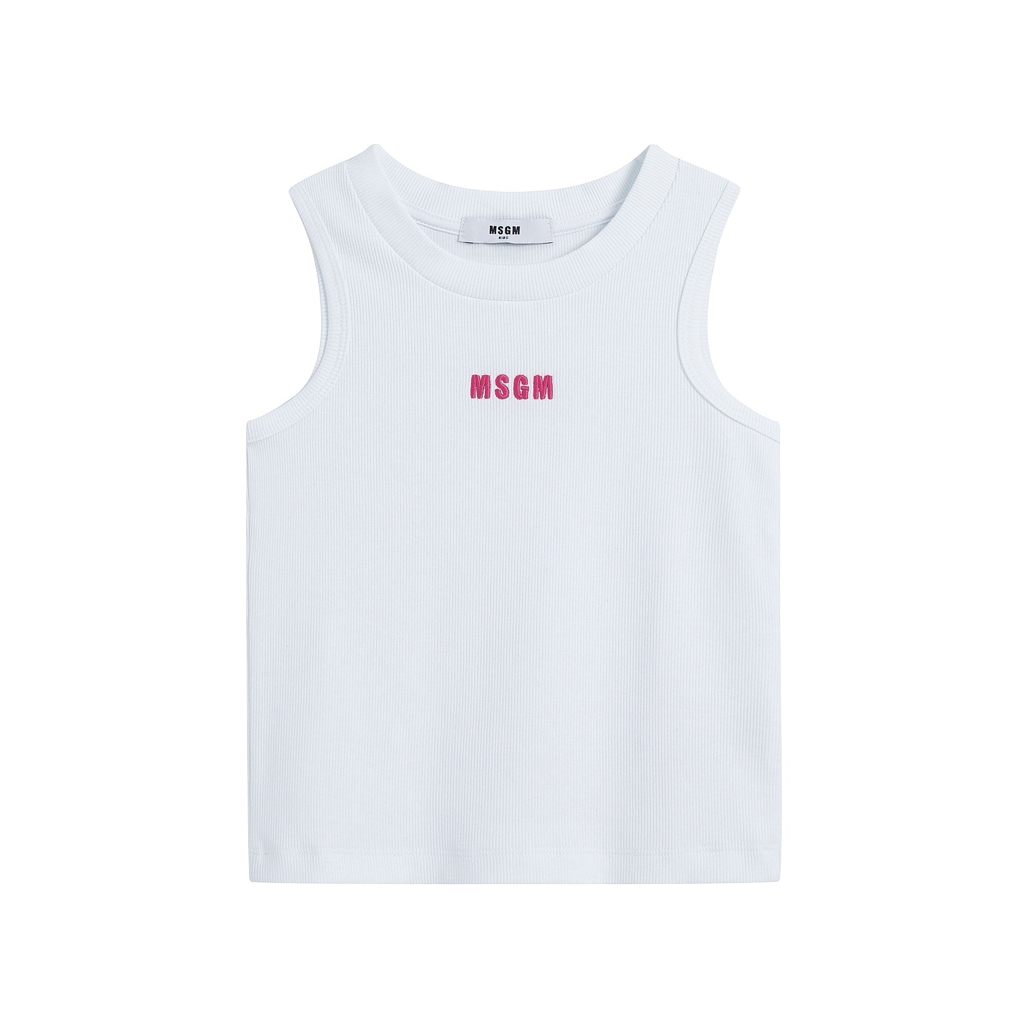 Boys White Logo Cotton Vest