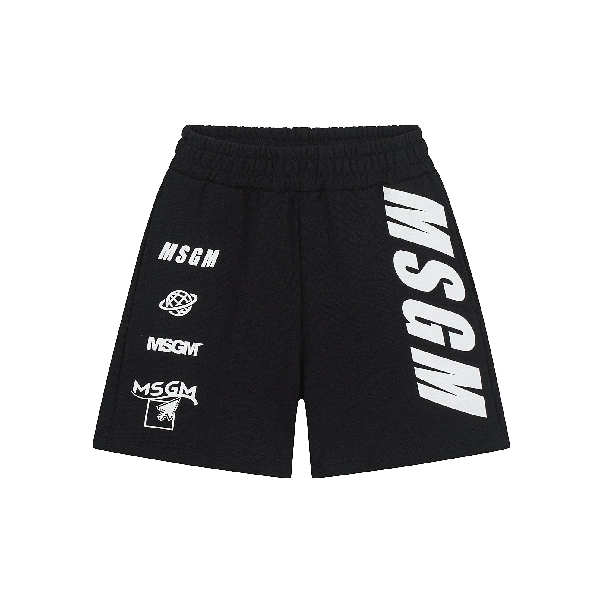 Boys & Girls Black Cotton Shorts