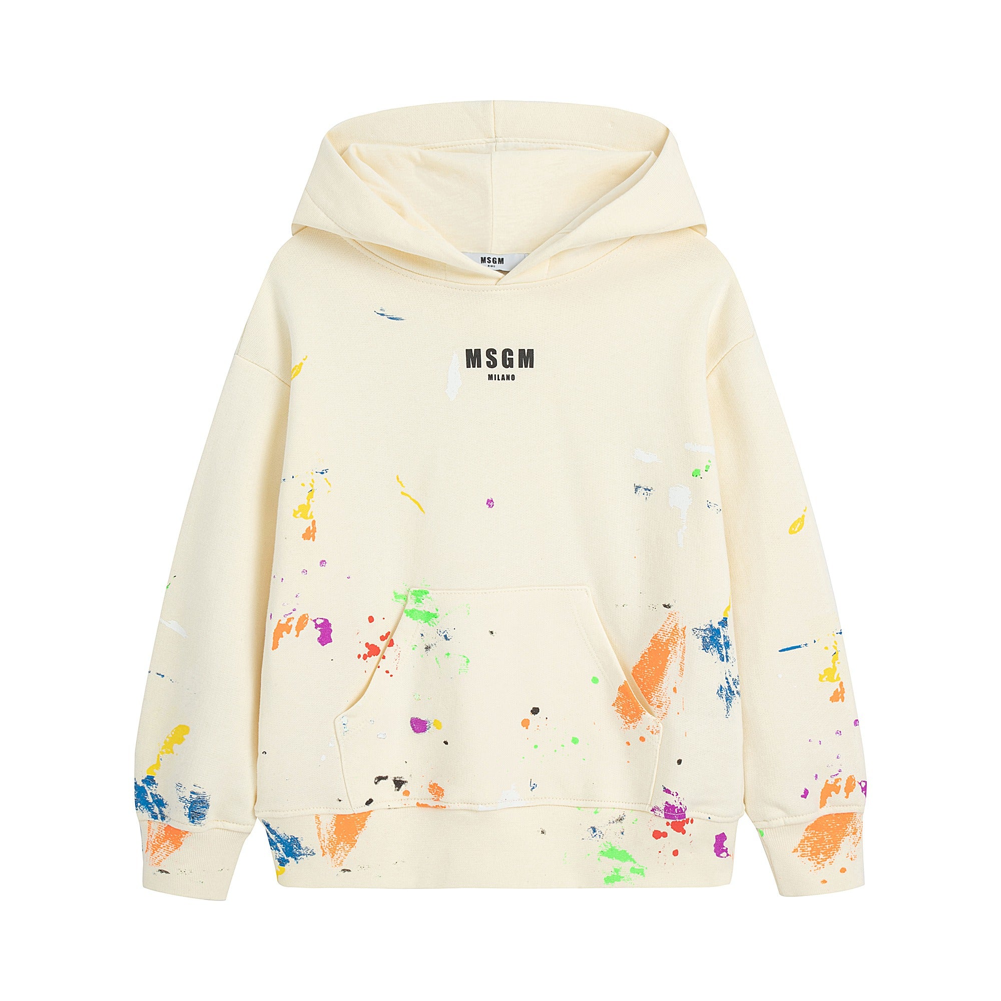 Boys & Girls Beige Cotton Hooded Sweatshirt