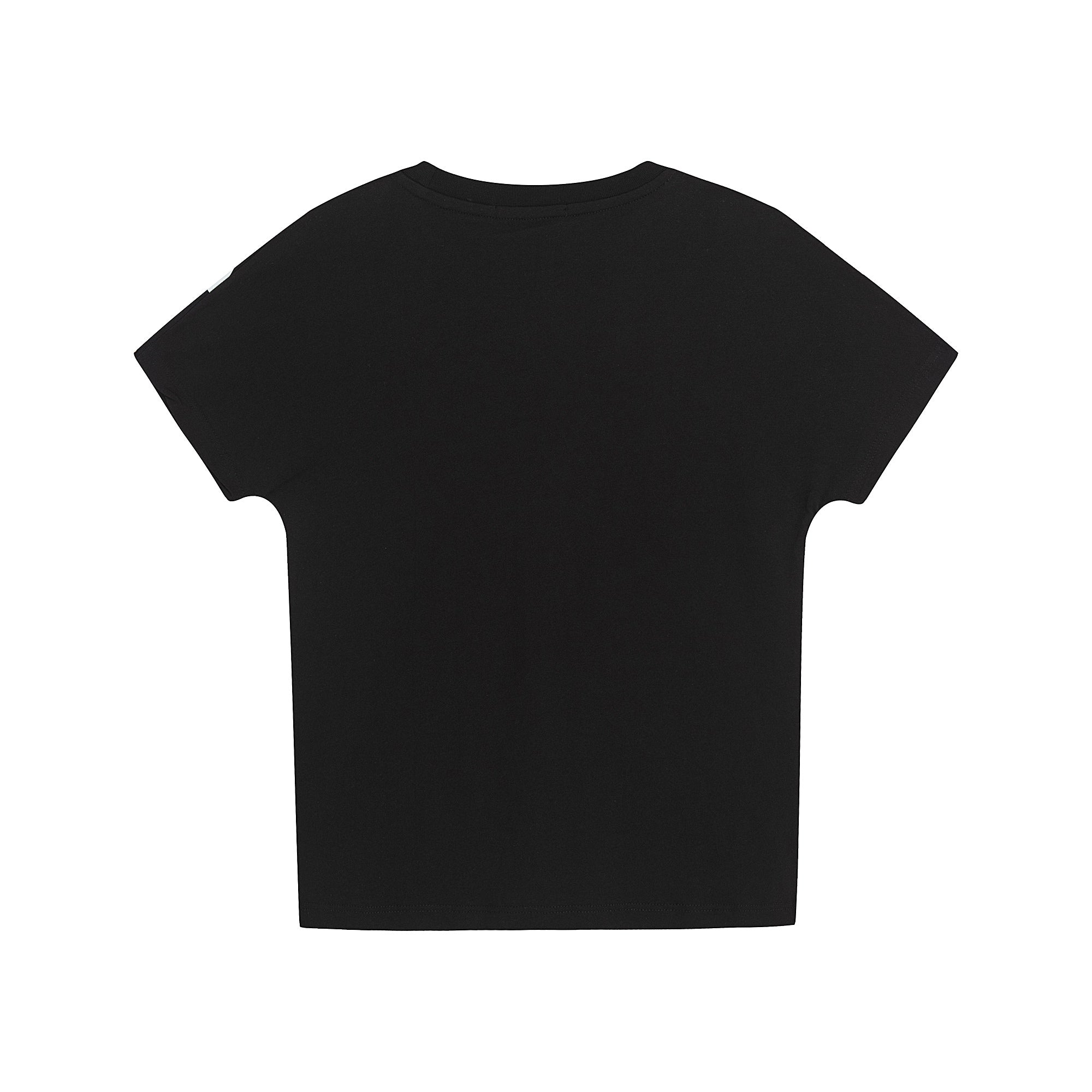 Boys & Girls Black Cotton T-Shirt