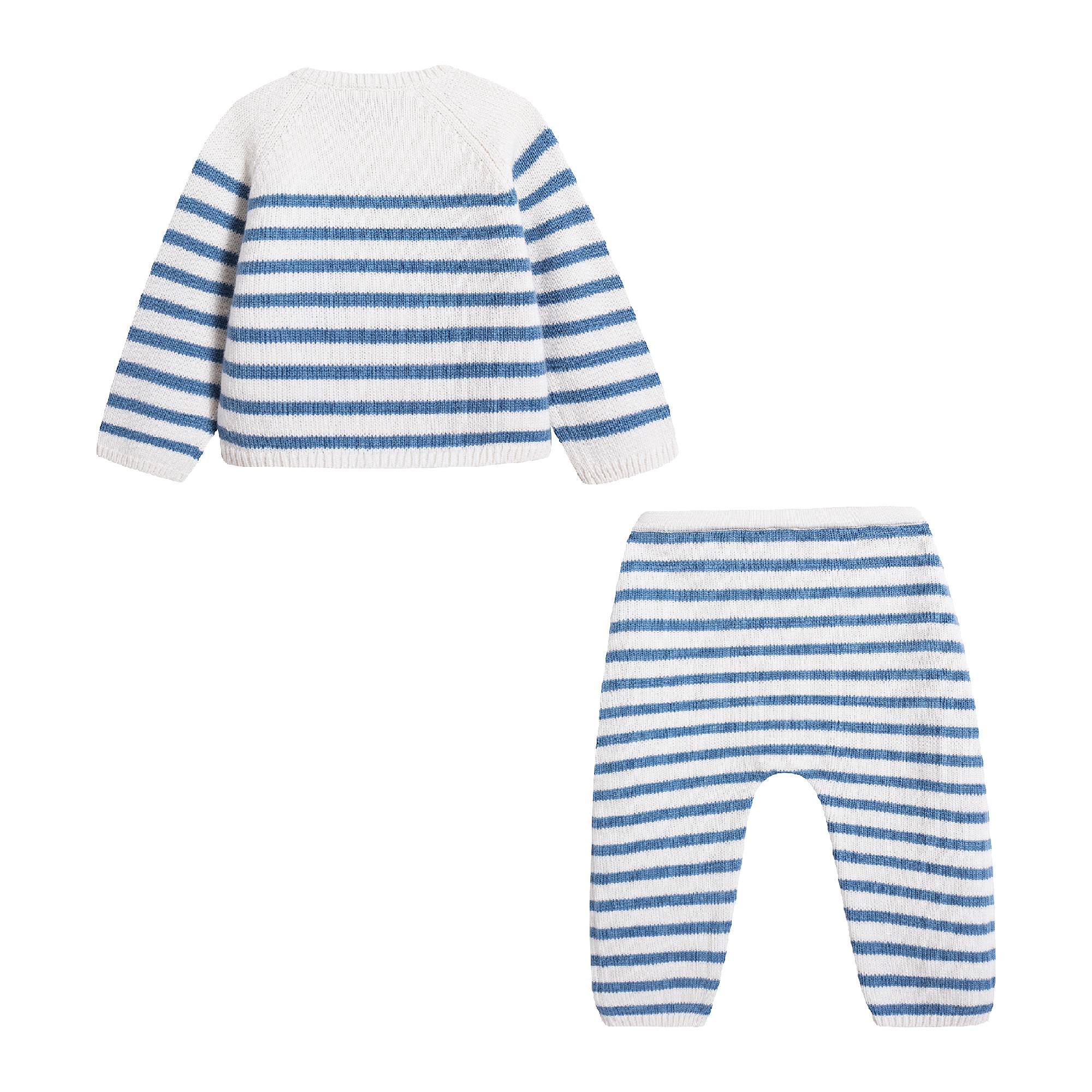 Baby Boys Blue Stripes Wool Set